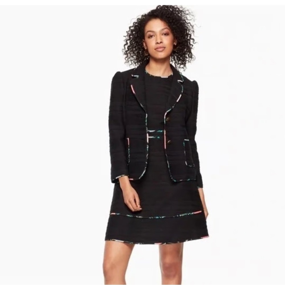 Kate Spade Black blossom trimmed jacket with dress size 6